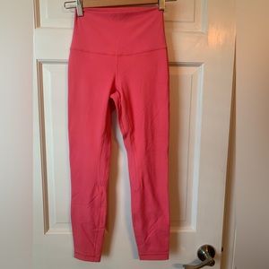 Lululemon Wunder Train Leggings. Size 4, pink in color.